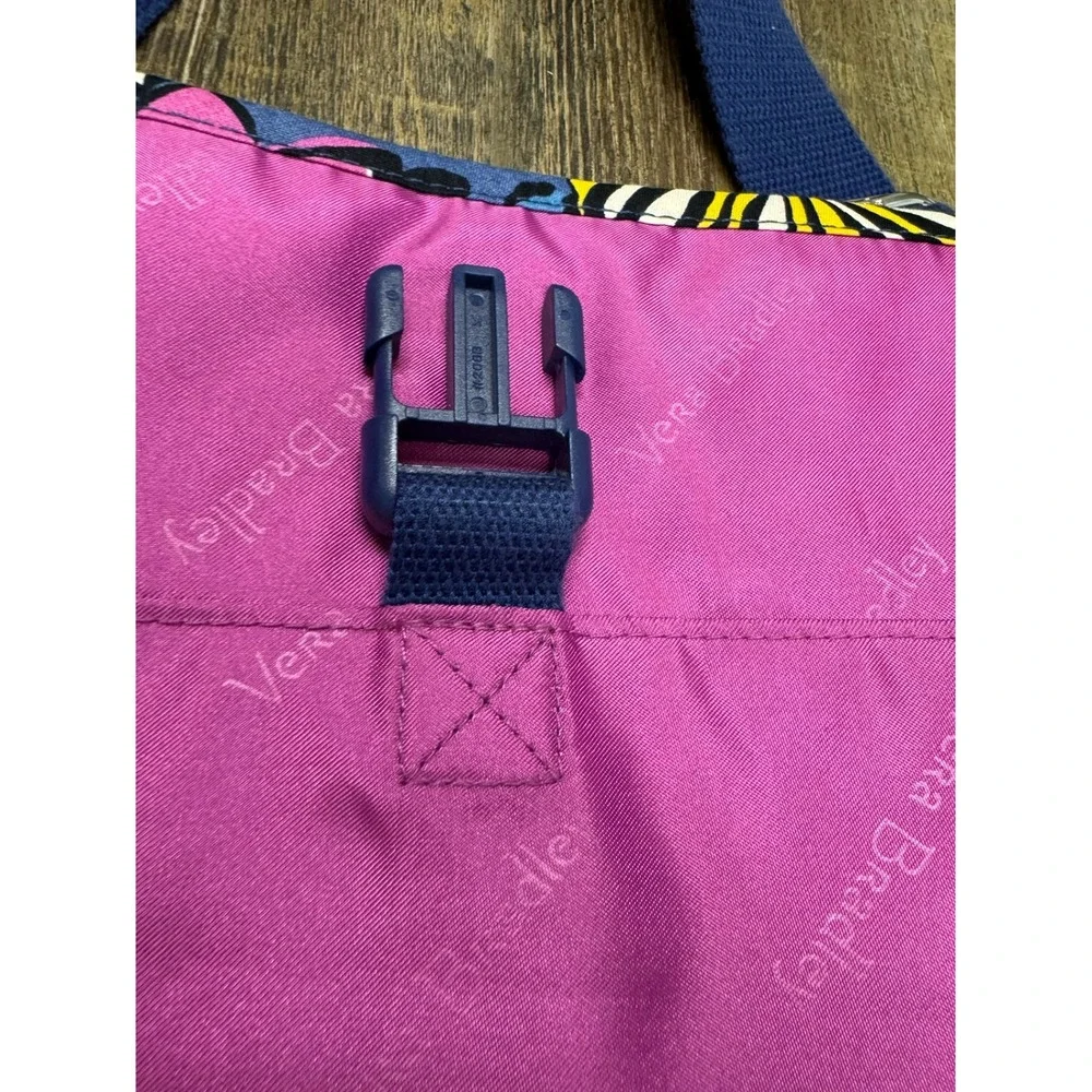 Vera Bradley Floral Leopard Quilted Cotton Messenger Bag Blue Pink Crossbody